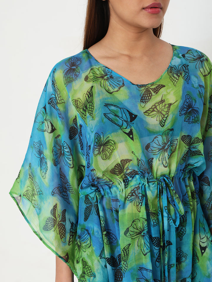 Tropical Butterfly Long Kaftan