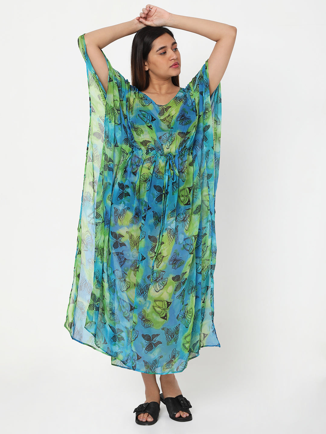 Tropical Butterfly Long Kaftan