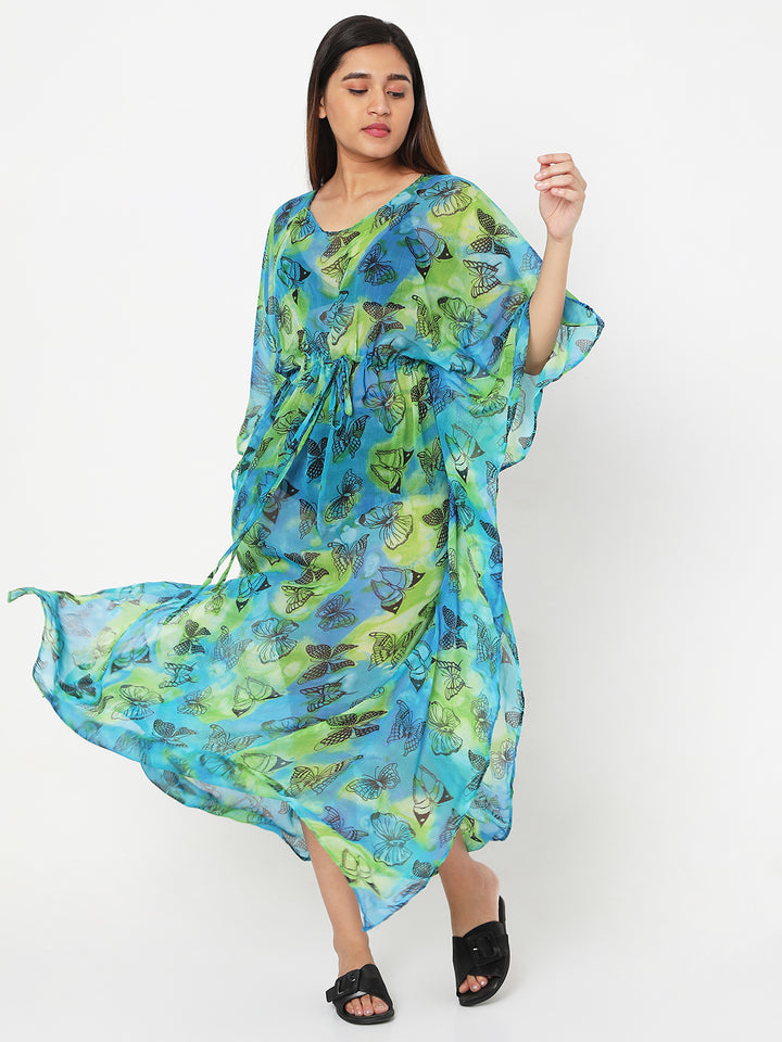 Tropical Butterfly Long Kaftan