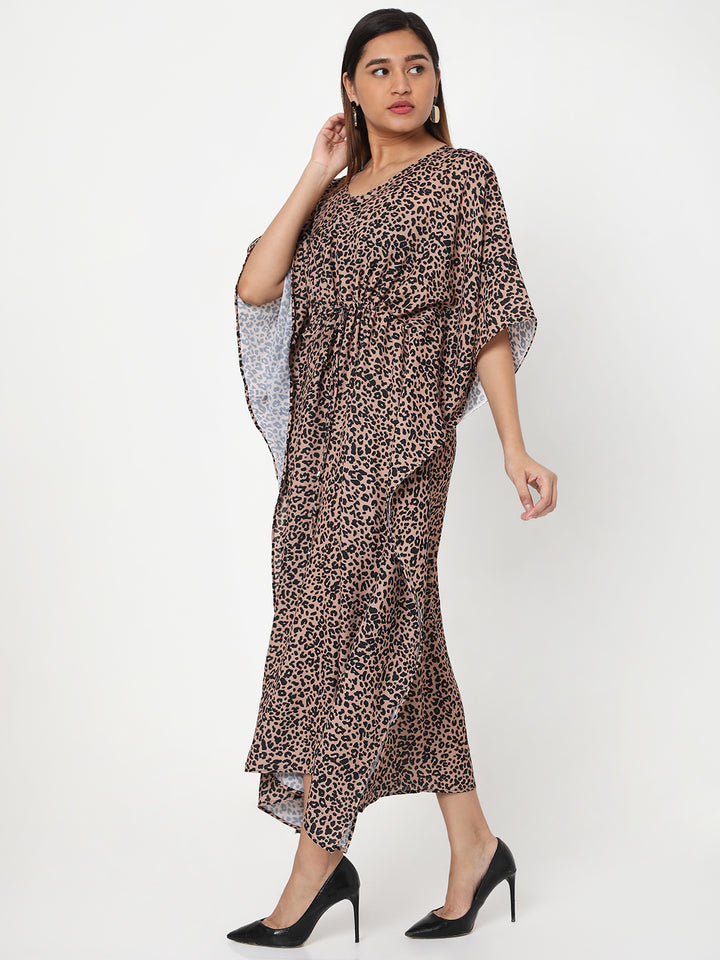 Leopard Printed Long Kaftan