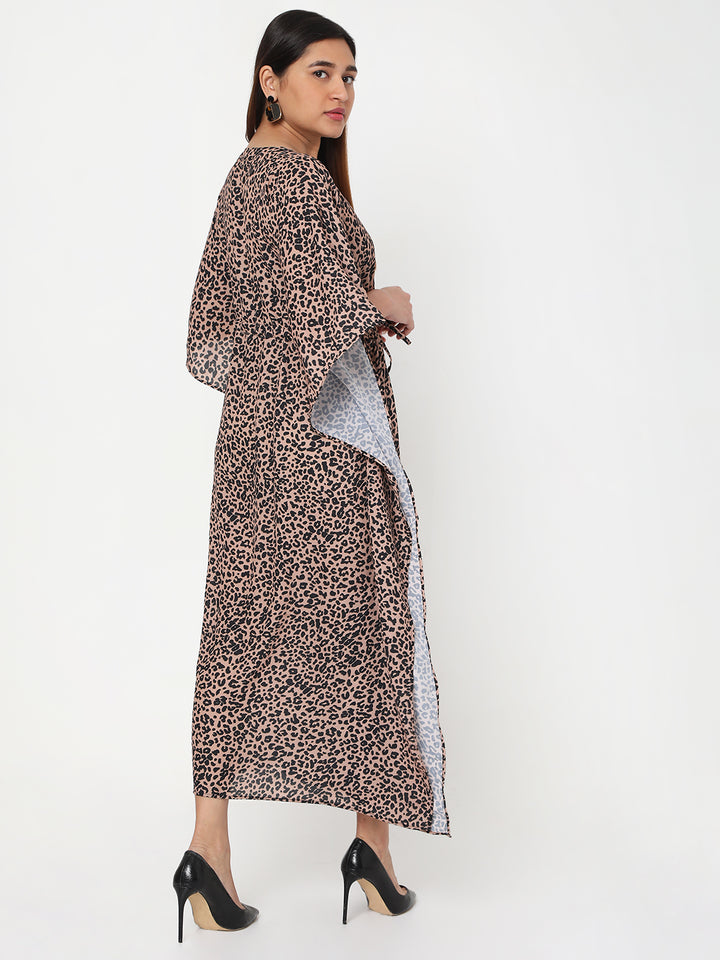 Leopard Printed Long Kaftan