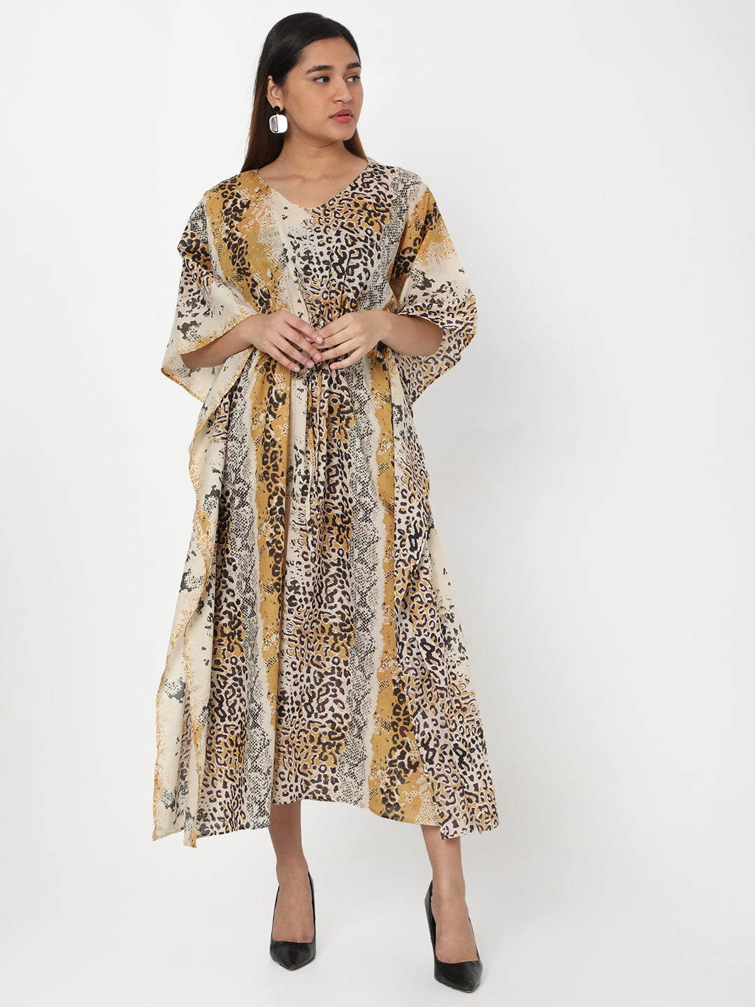 Leopard Printed Cotton Kaftan