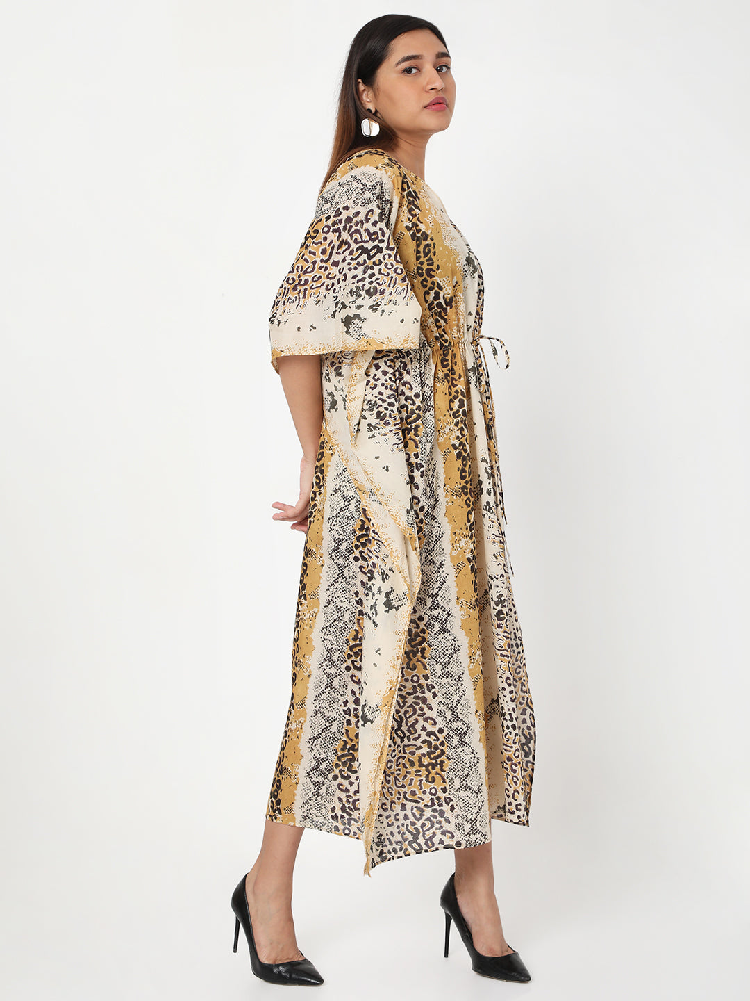 Leopard Printed Cotton Kaftan
