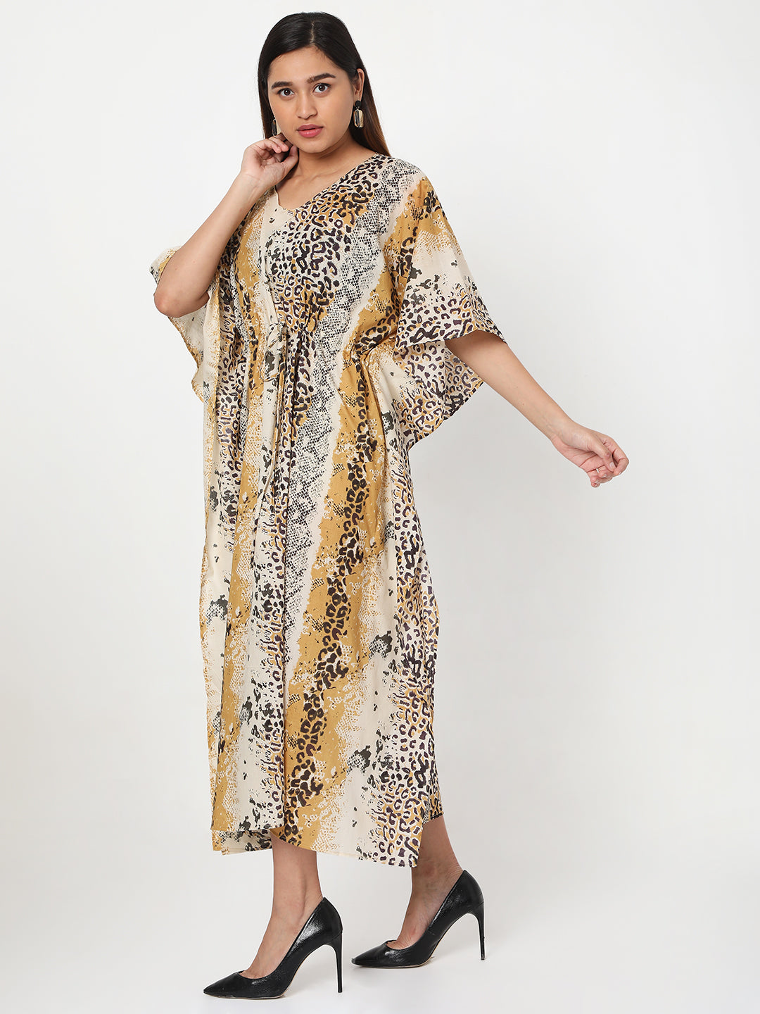 Leopard Printed Cotton Kaftan