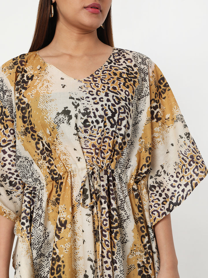 Leopard Printed Cotton Kaftan