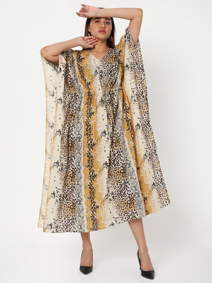 Leopard Printed Cotton Kaftan