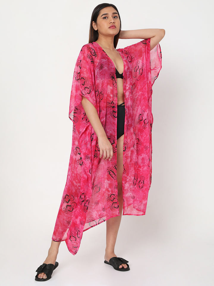 Pink Flip Flop Open Cover Up