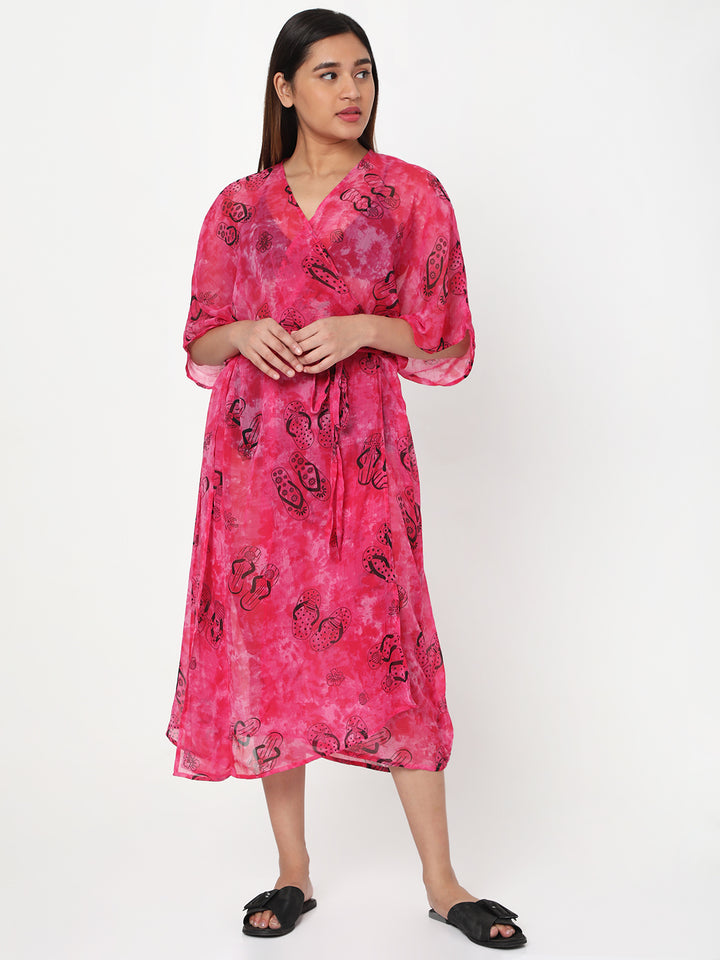 Pink Flip Flop Open Cover Up