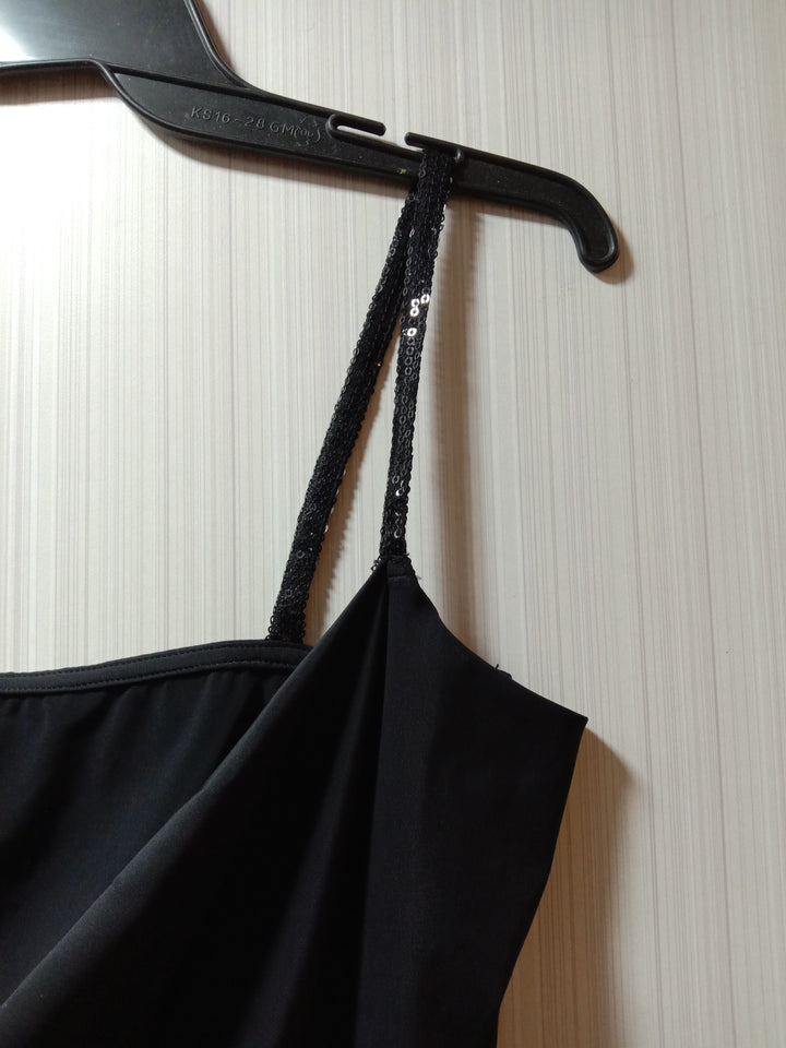 Black bling strapped scarf top.
