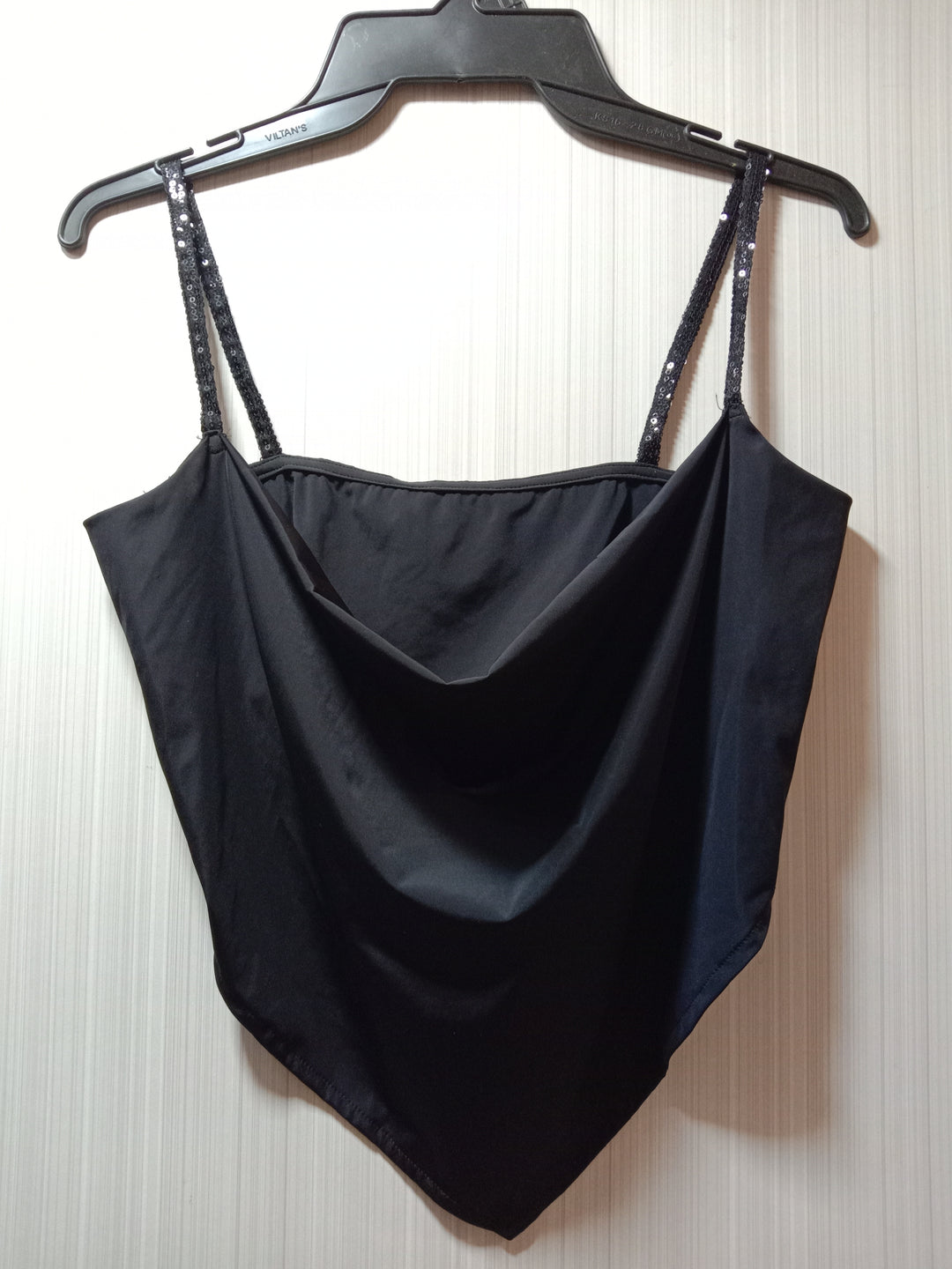 Black bling strapped scarf top.