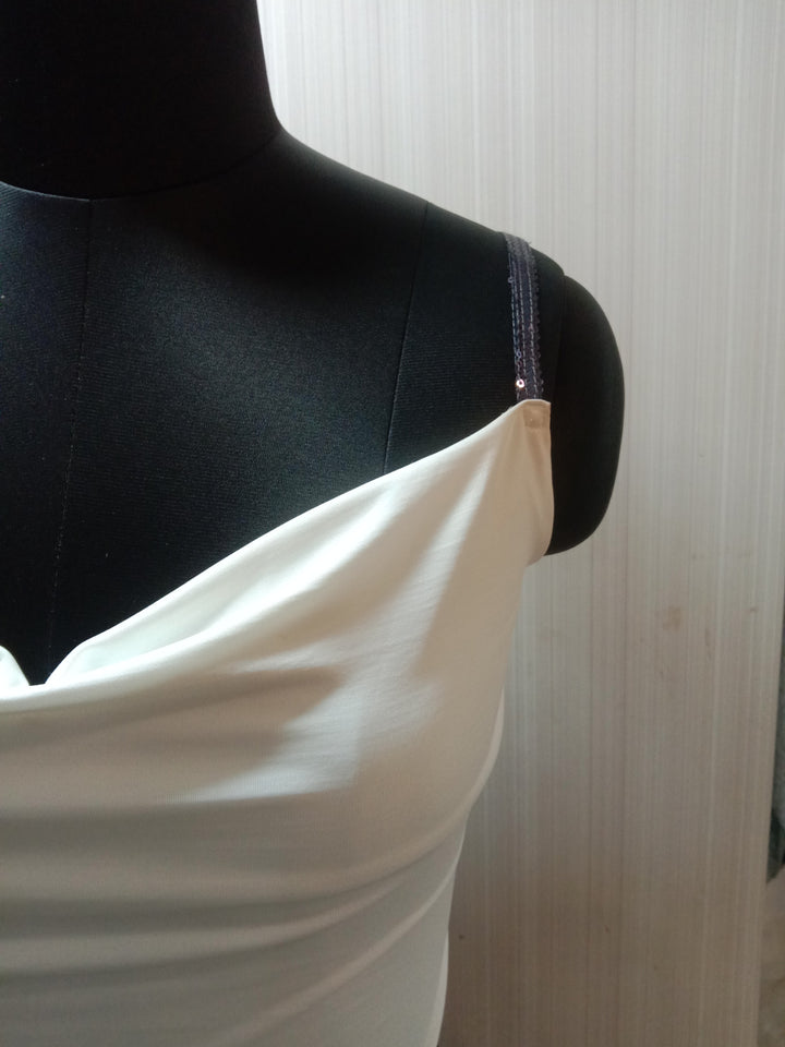 White bling strapped scarf top.