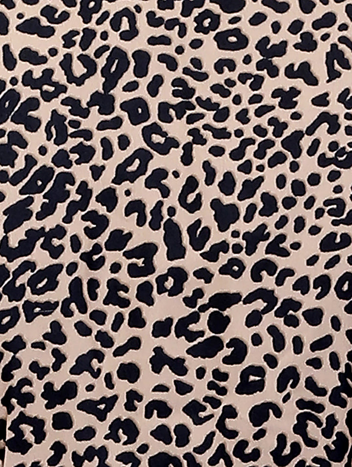 Animal Printed Collared Asymmetric Dress