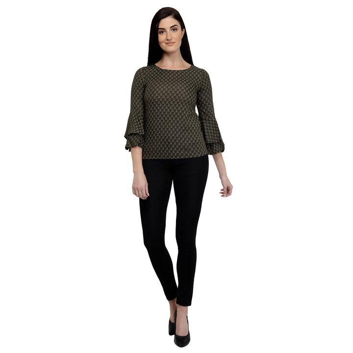 Olive Green Cotton Bell Top