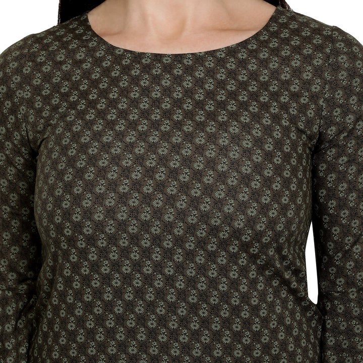 Olive Green Cotton Bell Top