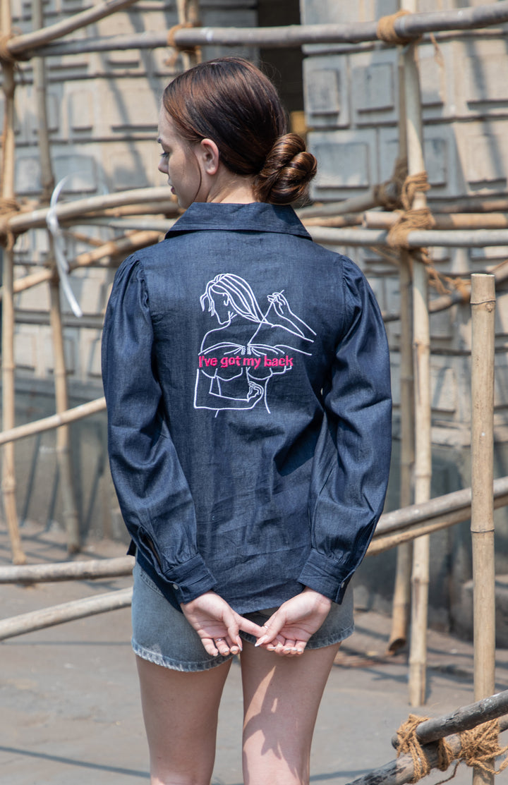 Embroidered Denim Shirt