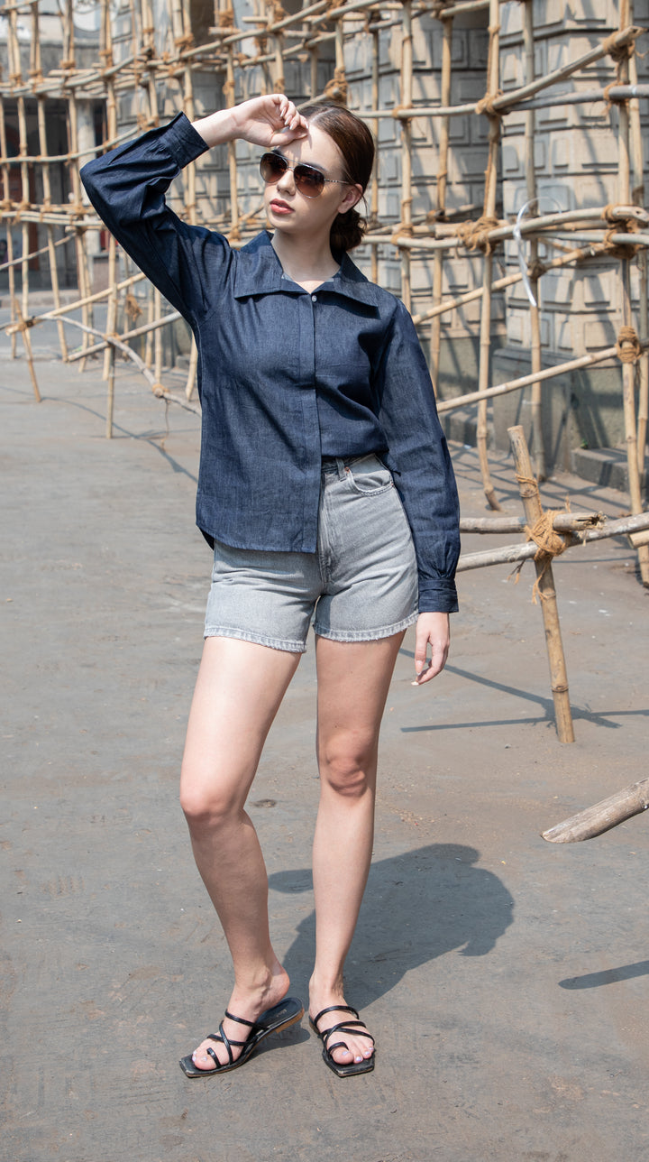 Embroidered Denim Shirt