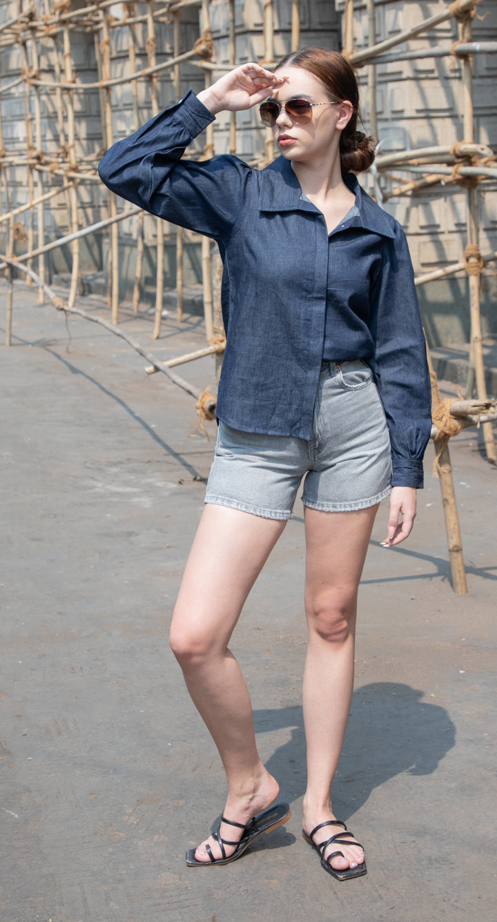 Embroidered Denim Shirt