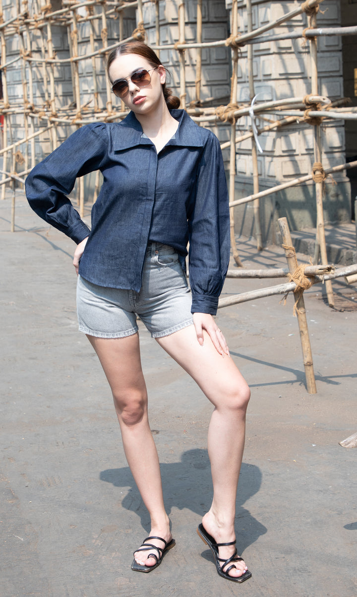 Embroidered Denim Shirt