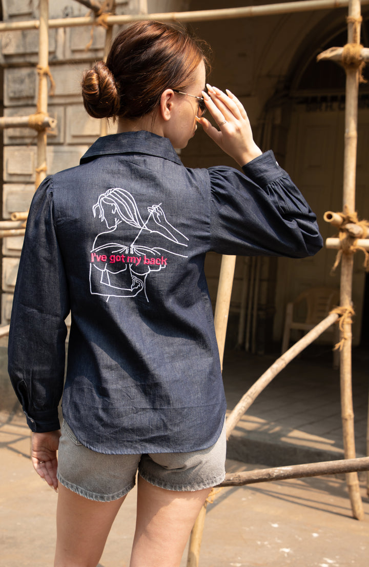 Embroidered Denim Shirt