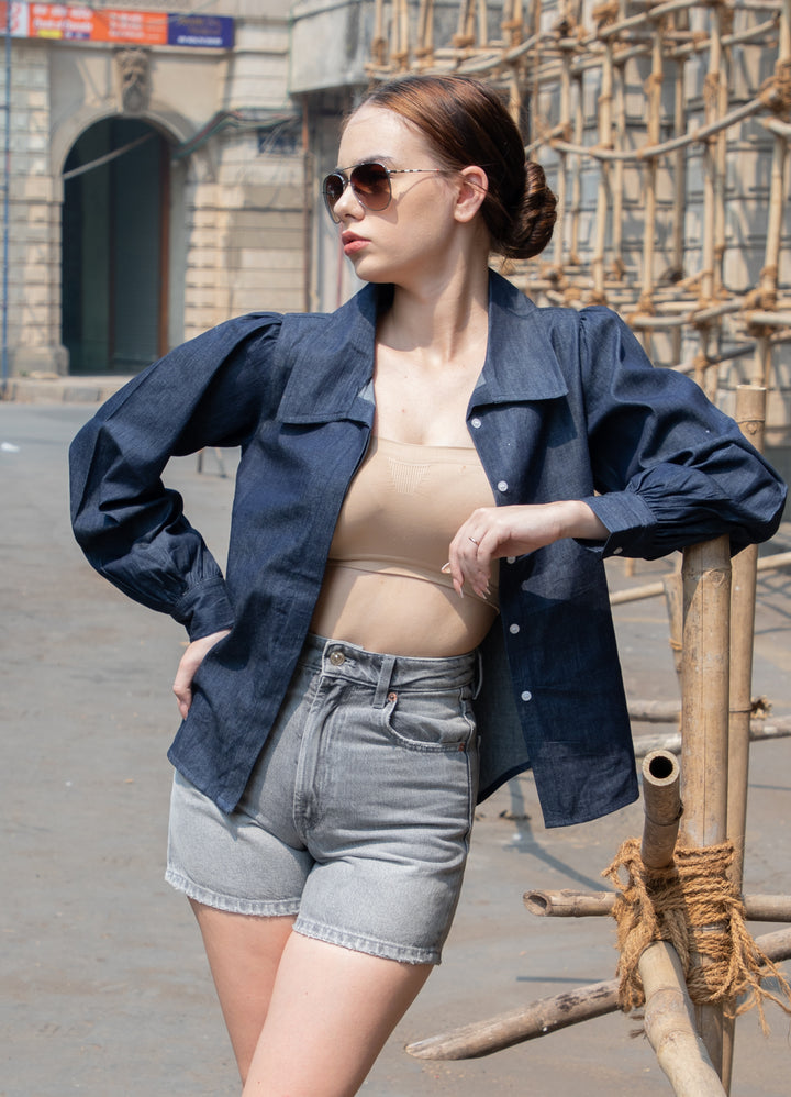 Embroidered Denim Shirt