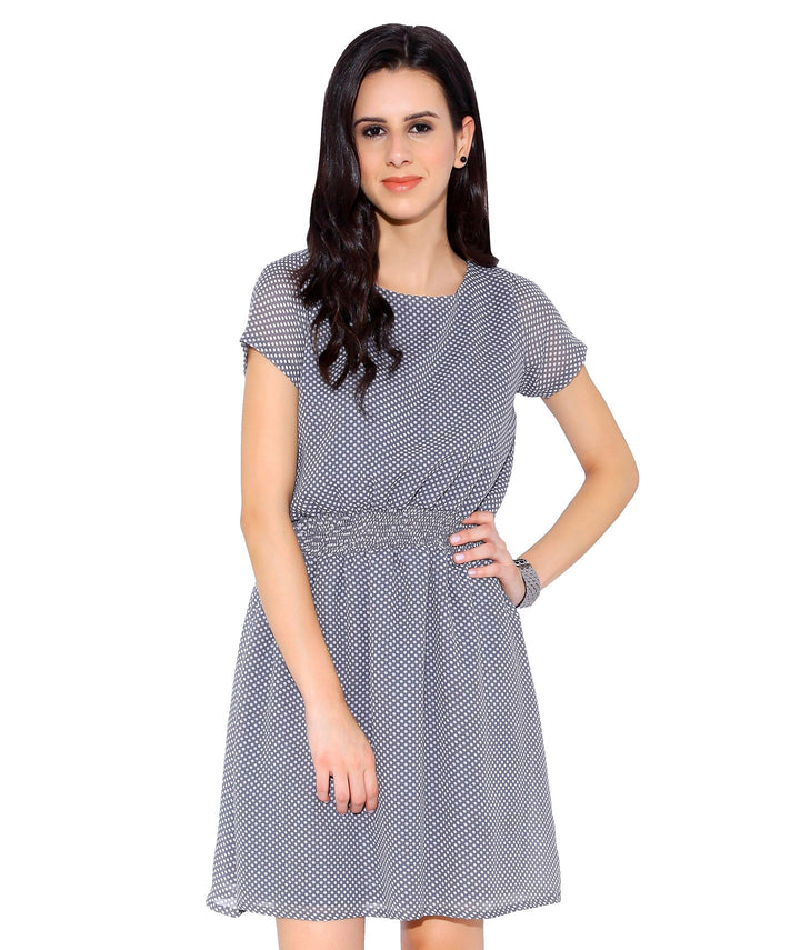 Grey Polka Dot Dress