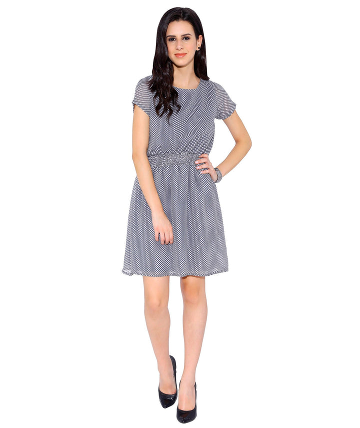 Grey Polka Dot Dress
