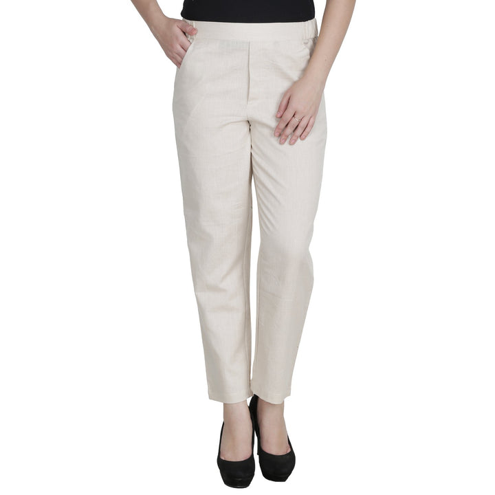 Cream Cotton Pants