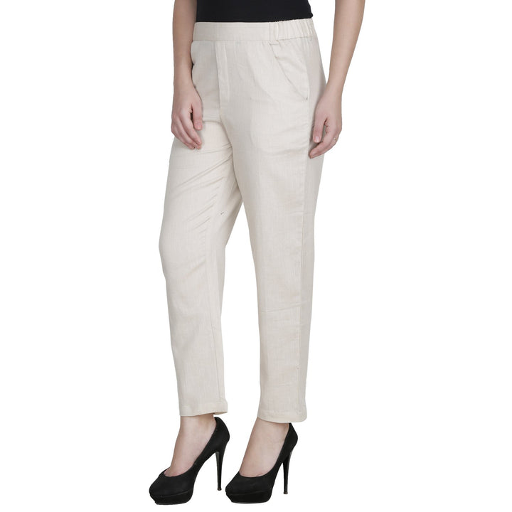 Cream Cotton Pants