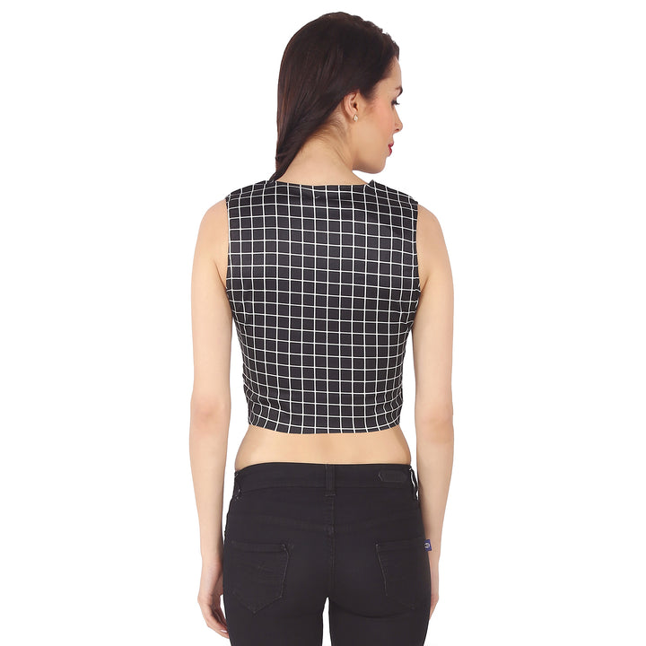 Black and White Checkered Crop Top