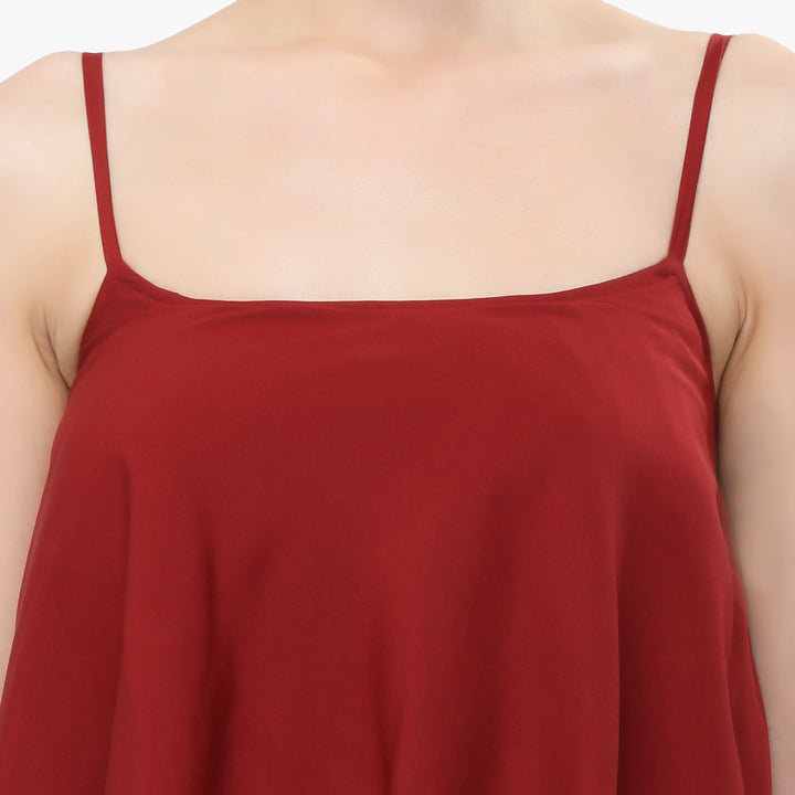 Maroon Flap Maxi Dress