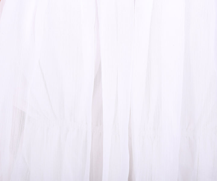 White Flapped Pleated Dress