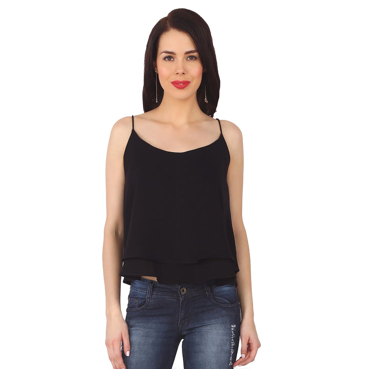 Black Cami Solid Top