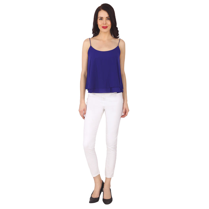 Blue Cami Solid Top