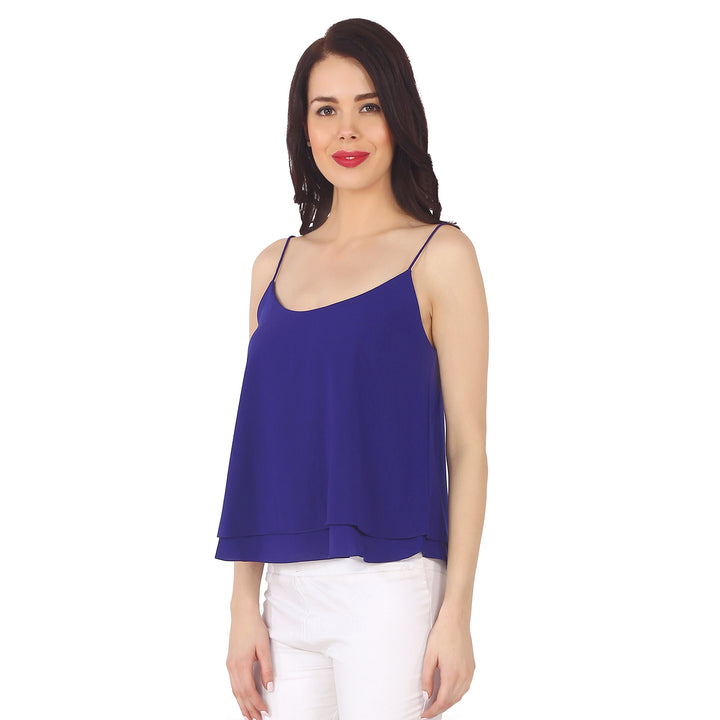 Blue Cami Solid Top