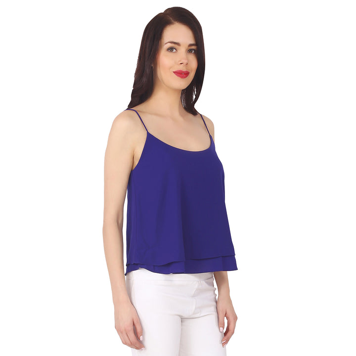 Blue Cami Solid Top