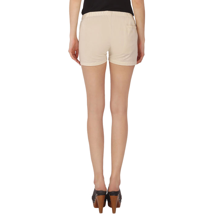 Cream Cotton Shorts