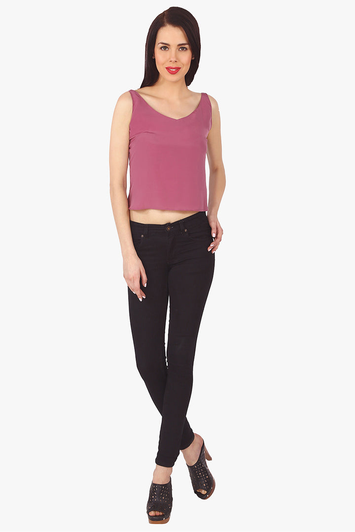 Violet Deep Back Strapped Top