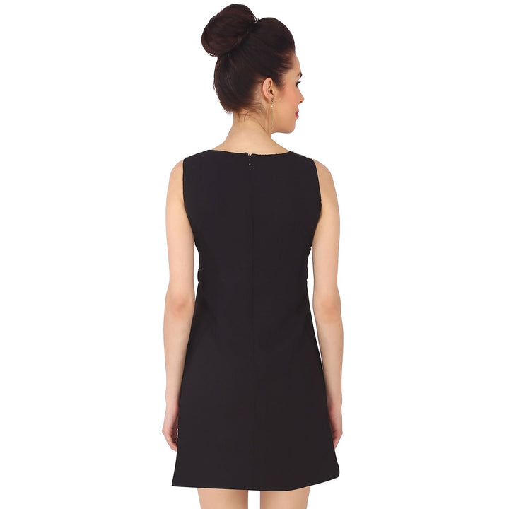 Little Black Dress With Sequins Neck