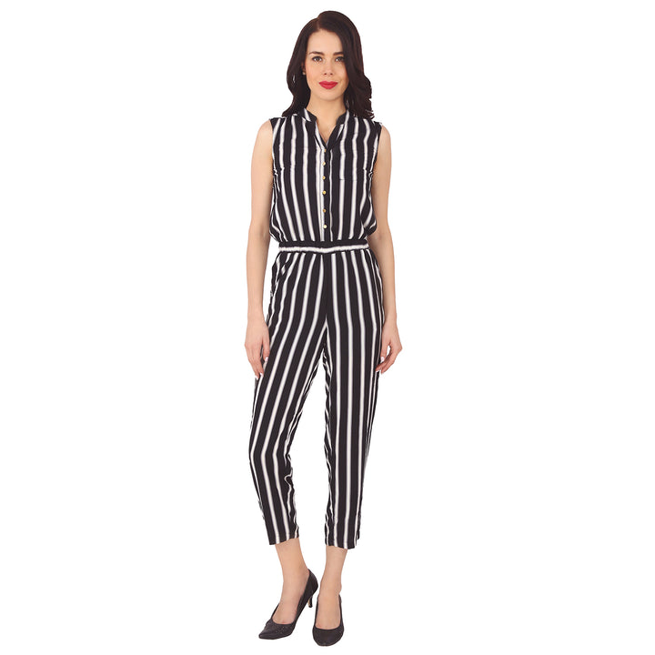 Zebra Striped Jumpsuit