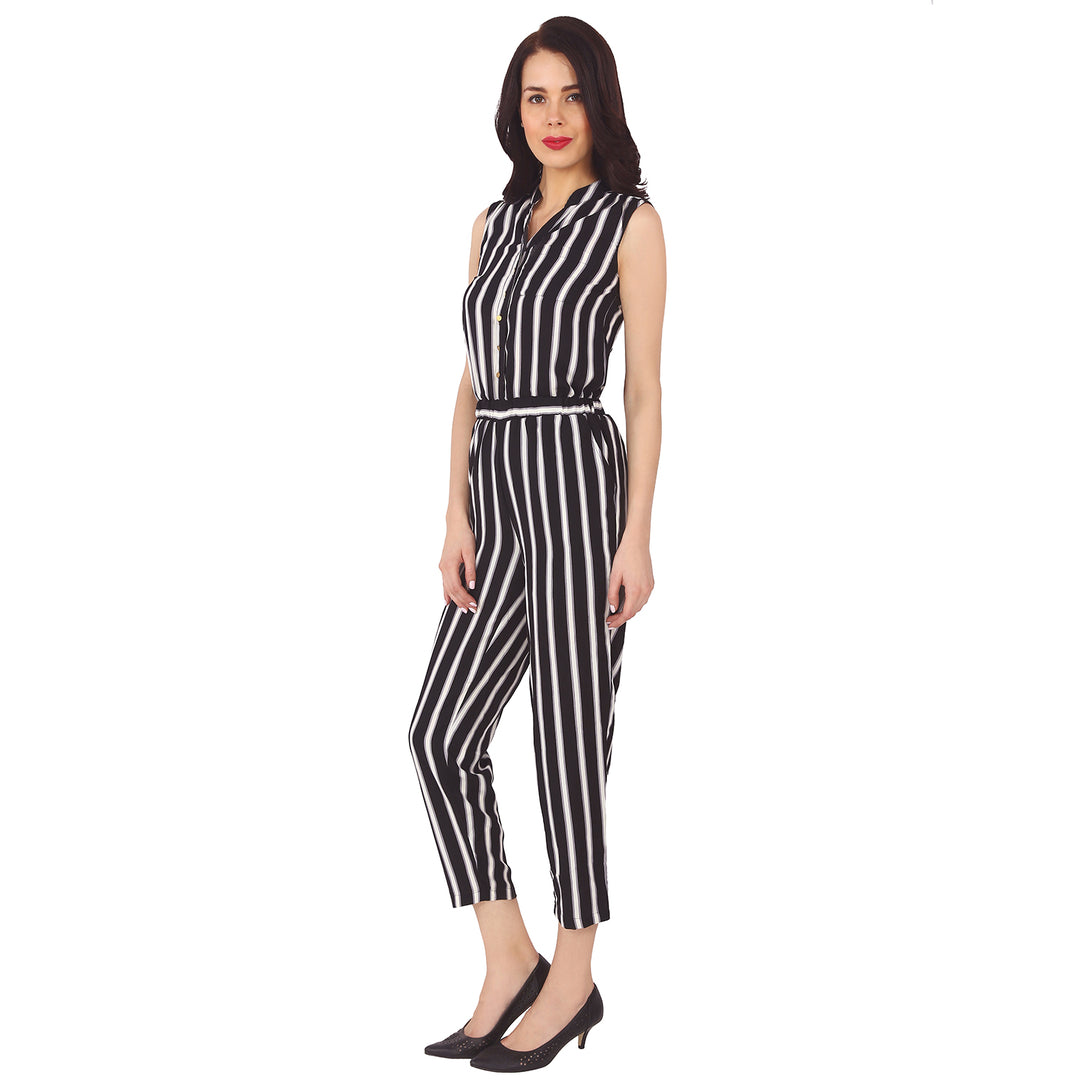 Zebra Striped Jumpsuit