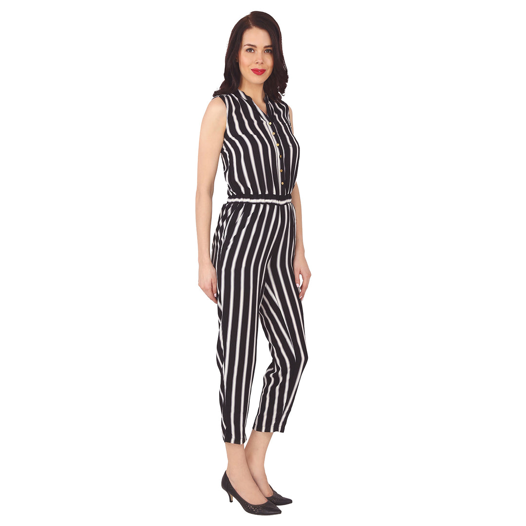 Zebra Striped Jumpsuit