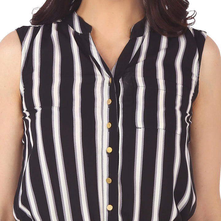 Zebra Striped Jumpsuit