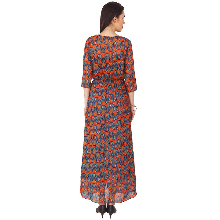 Printed Sheer Maxi Dress