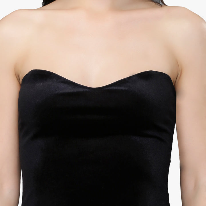 Black Velvet Off Shoulder Dress