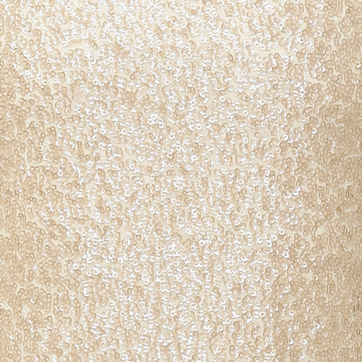 Light Golden Open Back Sequins Dress