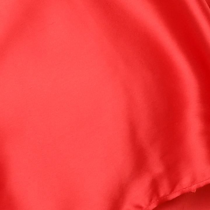 Red Satin One Shoulder Frilled Dress