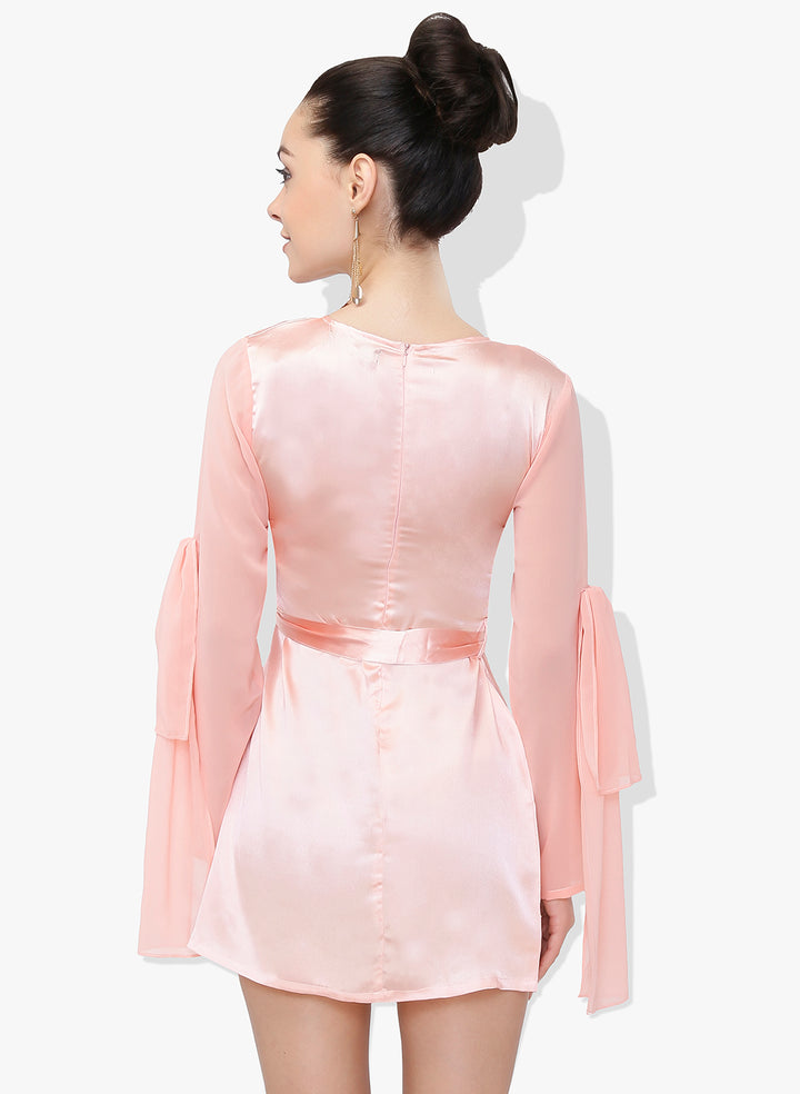 Peach Princess Satin Dress