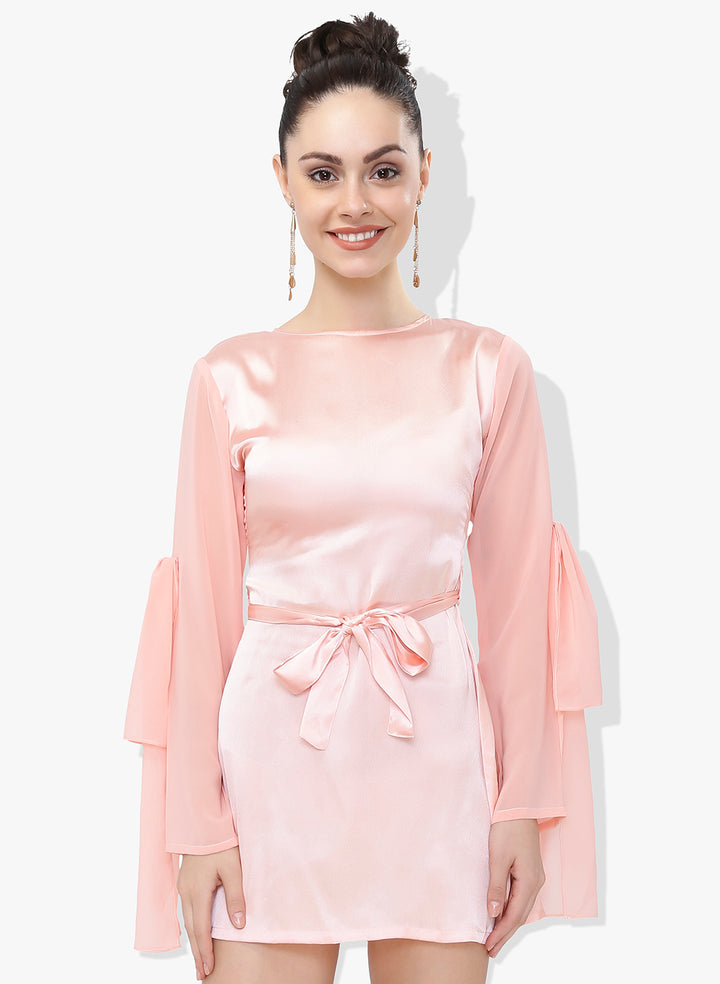 Peach Princess Satin Dress