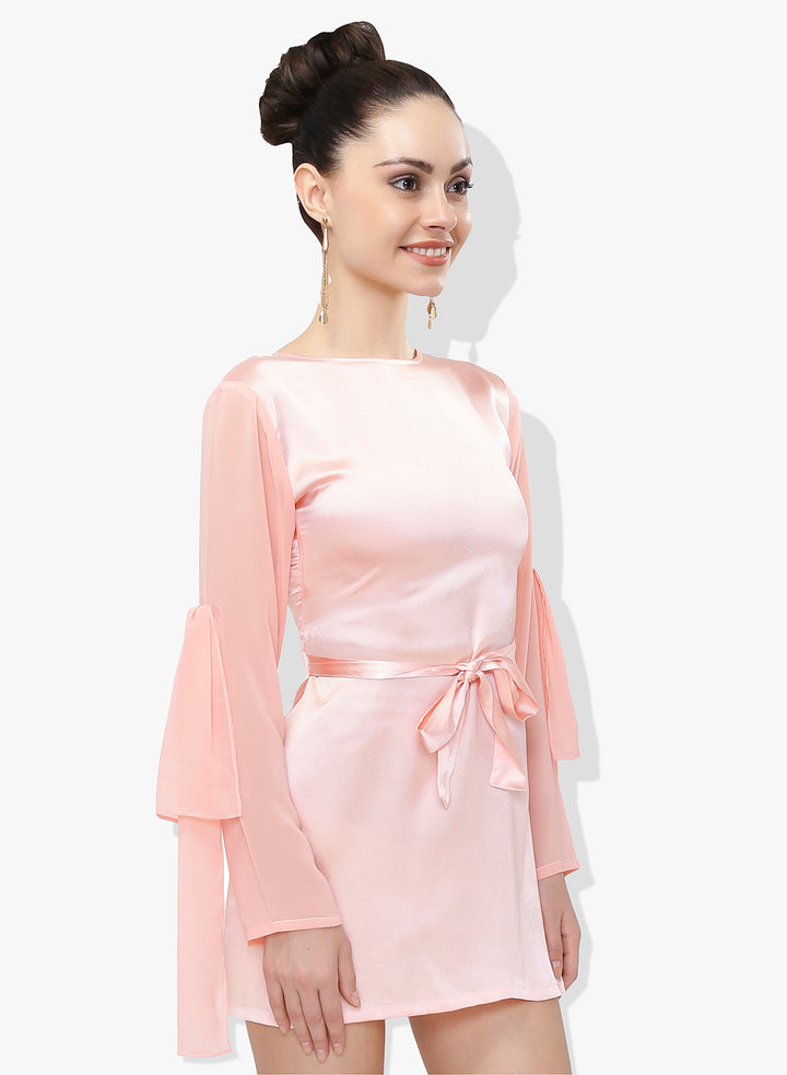 Peach Princess Satin Dress