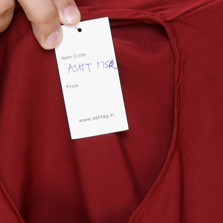 Maroon Asymmetric Frilled Top